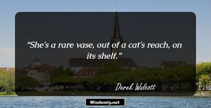 She's a rare vase, out of a cat's reach, on its shelf.